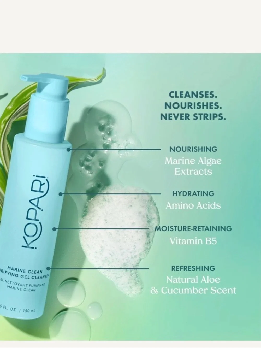Kopari Light Blue Pump Bottle Kids Moisturizer